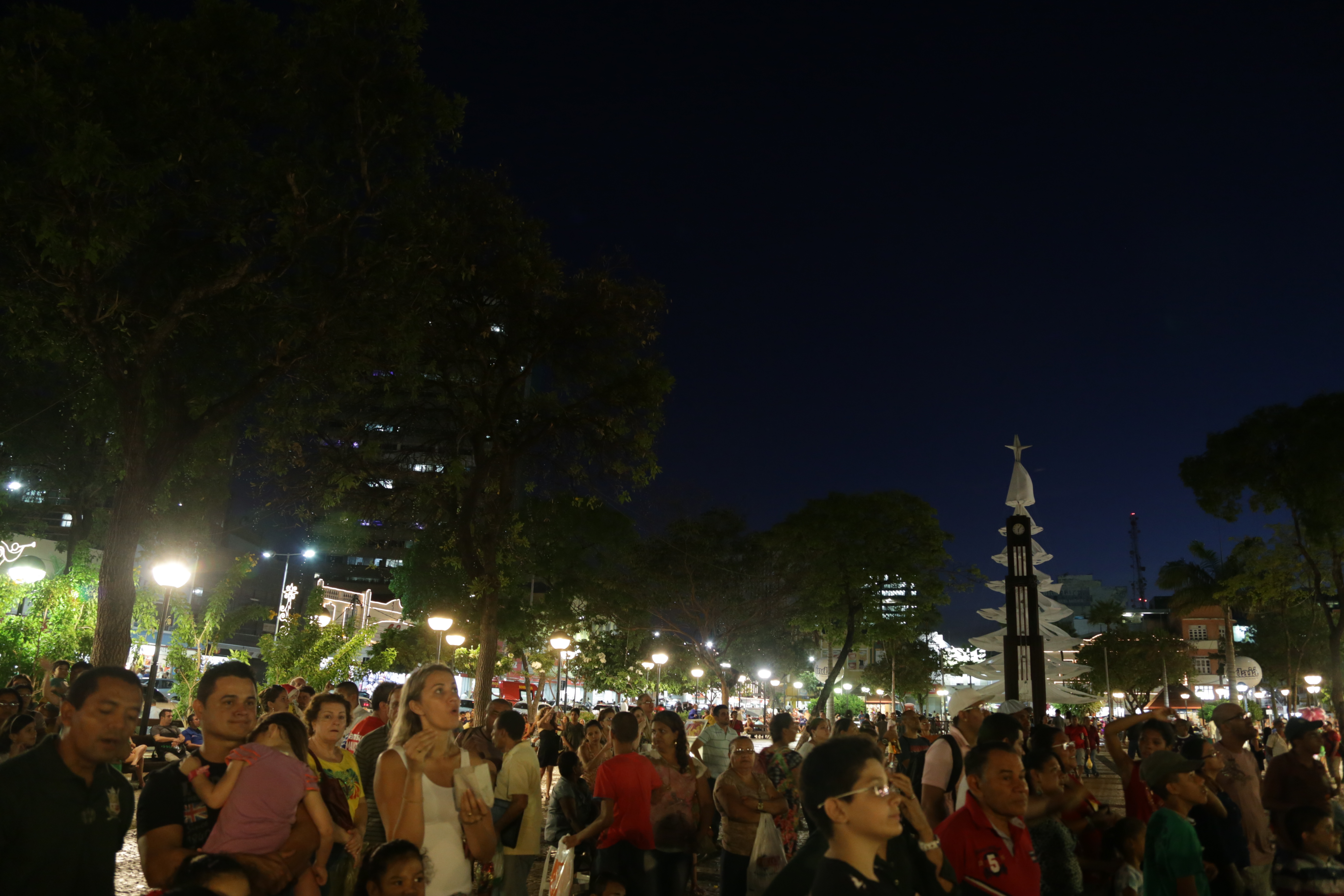 público assistindo ao show do natal de luz